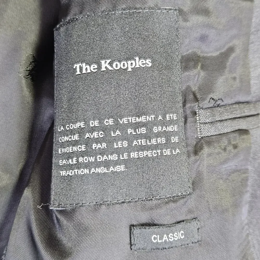 The Kooples Blazer Men US 40 EUR 50 Gray Peak Lapel Classic Fit Suit Jacket Wool